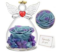 Miofula Rose Eternelle Coffret Cadeau Femme,Fleur Eternelle Figurine Ange Cadeau Maman,Flowers Cadeau Anniversaire Femme Maman,Guardian Angel Cadeaux Noel Fete des Meres pour Maman Mamie Belle Mere
