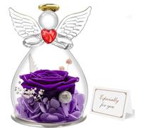 Miofula Rose Eternelle Coffret Cadeau Femme,Fleur Eternelle Figurine Ange Cadeau Maman,Flowers Cadeau Anniversaire Femme Maman,Guardian Angel Cadeaux Noel Fete des Meres pour Maman Mamie Belle Mere