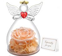 Miofula Rose Eternelle Coffret Cadeau Femme,Fleur Eternelle Figurine Ange Cadeau Maman,Flowers Cadeau Anniversaire Femme Maman,Guardian Angel Cadeaux Noel Fete des Meres pour Maman Mamie Belle Mere
