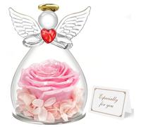 Miofula Rose Eternelle Coffret Cadeau Femme,Fleur Eternelle Figurine Ange Cadeau Maman,Flowers Cadeau Anniversaire Femme Maman,Guardian Angel Cadeaux Noel Fete des Meres pour Maman Mamie Belle Mere