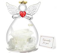Miofula Rose Eternelle Coffret Cadeau Femme,Fleur Eternelle Figurine Ange Cadeau Maman,Flowers Cadeau Anniversaire Femme Maman,Guardian Angel Cadeaux Noel Fete des Meres pour Maman Mamie Belle Mere