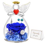 Miofula Rose Eternelle Coffret Cadeau Femme,Fleur Eternelle Figurine Ange Cadeau Maman,Vraie Rose Couple Cadeau Anniversaire Femme,Guardian Ange Cadeaux Mamie Amie Copine Fete des Meres Noel pour Elle