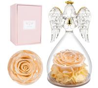Miofula Rose Eternelle Fete des Meres Cadeau Maman Femme,Fleur Eternelle Cadeau pour Maman Mamie Couple,Cadeaux Anniversaire Femme,Rose Éternelle Guardian Ange Figurine Cadeaux Fête des Mères Mariage