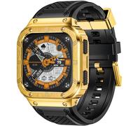 MioHHR Boîtier et bracelet en acier inoxydable compatibles avec Fitbit Versa 4/3/2/Fitbit Versa Lite/Fitbit Sense 2/Fitbit Sense avec coque en métal, bracelets de protection sport robustes en silicone