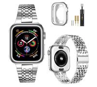 MioHHR Bracelet Compatible avec Apple Watch 40mm 41mm 38mm - Bracelet Acier Inoxydable avec Housse de Protection TPU pour Apple Watch SE3/2/1 Série 9/8/7/6/5/4/3/2/1, pour Femmes Hommes