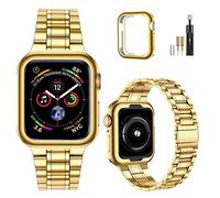 MioHHR Bracelet Compatible avec Apple Watch 40mm 41mm 38mm - Bracelet en Acier Inoxydable avec Housse de Protection pour Apple Watch SE 3/2/1 Série 9/8/7/6/5/4/3/2/1, pour Femmes Hommes