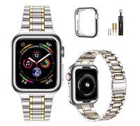 MioHHR Bracelet Compatible avec Apple Watch 40mm 41mm 38mm - Bracelet en Acier Inoxydable avec Housse de Protection pour Apple Watch SE 3/2/1 Série 9/8/7/6/5/4/3/2/1, pour Femmes Hommes
