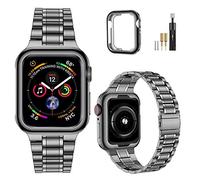 MioHHR Bracelet Compatible avec Apple Watch 40mm 41mm 38mm - Bracelet en Acier Inoxydable avec Housse de Protection pour Apple Watch SE 3/2/1 Série 9/8/7/6/5/4/3/2/1, pour Femmes Hommes