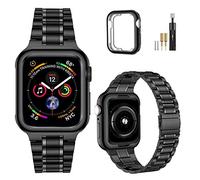MioHHR Bracelet Compatible avec Apple Watch 40mm 41mm 38mm - Bracelet en Acier Inoxydable avec Housse de Protection pour Apple Watch SE 3/2/1 Série 9/8/7/6/5/4/3/2/1, pour Femmes Hommes
