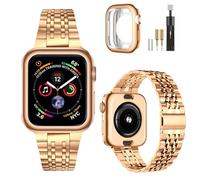 MioHHR Bracelet Compatible avec Apple Watch 44mm 45mm 42mm - Bracelet Acier Inoxydable avec Housse de Protection TPU pour Apple Watch SE3/2/1 Série 9/8/7/6/5/4/3/2/1, pour Femmes Hommes