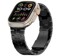 MioHHR Bracelet en acier inoxydable compatible avec Apple Watch 49 mm, 46 mm, 45 mm, 44 mm, 42 mm, bracelet en métal réglable pour homme iWatch Ultra Series 10 9 8 7 6 5 4 3 2 1 SE SE2, noir