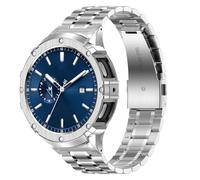 MioHHR Bracelet en Acier Inoxydable Compatible avec Samsung Galaxy Watch 5 Pro 45mm, Coque de Protection Robust et Bracelet Métal pour Galaxy Watch 45mm, pour Hommes