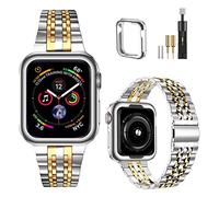 MioHHR Bracelet en métal compatible avec Apple Watch 38/40/41/42/44 mm, bracelet de rechange en acier inoxydable massif pour iWatch SE Series 8/7/6/5/4/3/2/1, 41 mm, Métal, Sans pierre précieuse
