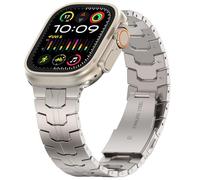 MioHHR Bracelet réglable en titane compatible avec Apple Watch Ultra 49 mm/Series 10 46 mm/Series 9/8/7 45 mm/SE 44 mm, bracelet réglable en métal titane avec revêtement résistant aux rayures pour