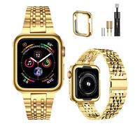 MioHHR Compatible avec bracelet Apple Watch 41 mm, bracelet en acier inoxydable massif pour iWatch Series 8 7 (doré, 41 mm)