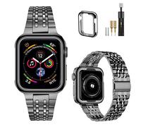 MioHHR Compatible avec le bracelet Apple Watch de 45 mm, bracelet en acier inoxydable massif pour iWatch Series 7, gris sidéral