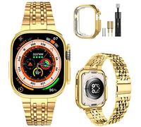 MioHHR Compatible avec le bracelet Apple Watch de 49 mm, bracelet en acier inoxydable massif pour iWatch Series 8 Ultra (doré, 49 mm)