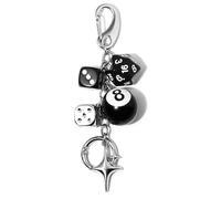 Miokkley Y2K Porte-clés à 8 dés en forme de boule pour femme Noir