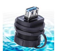 Miokycl Connecteur USB étanche Cuivre PA66 Isolant USB3.0 Double Femelle + Couvercle Anti-poussière