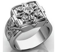 MIONGKI Bague en forme de croix ouverte en cuivre avec petit motif secret pour homme, fiançailles, fête de mariage