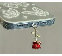 MIONGKI Bouchon Anti-poussière pour téléphone Portable, Rose Rouge, Accessoires décoratifs, Pendentif Suspendu pour Port de Charge de Type C