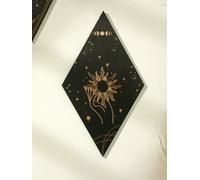 MIONGKI Nouveaux Cadeaux pour la Maison Frontons muraux en Bois Lune Étoiles Phases du Soleil Serpent Décoration Murale Tenture Murale pour la Maison Chambre Ferme Artisanat