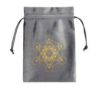 mioosho Sac de jeu de cordon de carte de tarot sac de flanelle sacs pour bijoux oracles organisateurs de cartes fournitures de sorcellerie, gris, 13*18cm, ZTD12