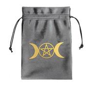 mioosho Sac pour cartes de jeu de société avec cordon de serrage, carte de tarot, pochette en flanelle, sac à bijoux, oracle, organisateur de cartes, accessoires de sorcière, gris, 13*18cm, ZTD13