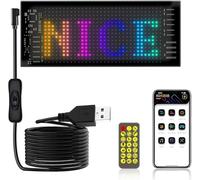 Miootly Yeux LED pour Camion, Lumières Devil Eyes pour Voiture, 38 * 10cm, USB 5 V, Contrôle par Application Bluetooth, Texte Personnalisé, Motif D'animation, Panneaux Lumineux pour Magasin, Voiture