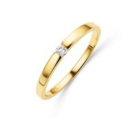 MIORE Bague Femme, Bague de Fiançailles avec Diamant 0.05Ct serti Tension en Or Jaune 9 Carats 375, Bague Solitaire, Alliance Femme, Bague Vrai or, Bijoux Femme Hypoallergéniques Fabriqués à La Main