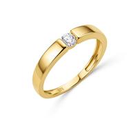 MIORE Bague Femme, Bague de Fiançailles avec Diamant 0.15Ct serti Tension en Or Jaune 9 Carats 375, Bague Solitaire, Alliance Femme, Bague Vrai or, Bijoux Femme Hypoallergéniques Fabriqués à La Main