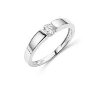 MIORE Bague Femme, Bague de Fiançailles Or Blanc 9 Carats 375 avec Diamant 0.25Ct serti Tension, Bague Solitaire, Alliance Femme, Bijoux Femme Hypoallergéniques Fabriqués à La Main