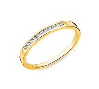Miore Bague pour femme en or jaune 9 carats / or 375 avec diamants 0,10 carat, Or, Diamant