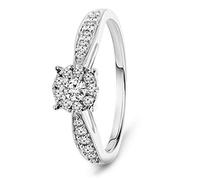 MIORE Bague pour Femmes Bague de Fiançailles avec Diamants 0.30 Ct en Or blanc 9 Carat / 375 Or, Bijoux avec Brillants