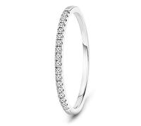 MIORE Bague pour Femmes Bague Éternité avec Diamants 0.08 Ct en Or blanc 9 Carat / 375 Or, Bijoux