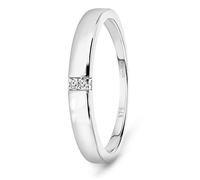 Miore Bijoux pour Femmes Bague de Fiançailles avec 4 Diamants 0.02 Ct Bague en Or Blanc 9 Carats / 375 Or