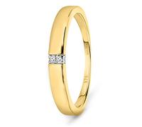 MIORE Bijoux pour Femmes Bague de Fiançailles avec 4 Diamants 0.02 Ct Bague en Or Jaune 9 Carats / 375 Or