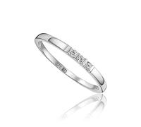 Miore Bijoux pour Femmes Bague de Fiançailles Trilogy avec Diamants 0,05 Ct Bague Classique en Or Blanc 9 kt (375) Or