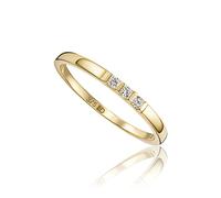MIORE Bijoux pour Femmes Bague de Fiançailles Trilogy avec Diamants 0,05 Ct Bague Classique en Or Jaune 9 kt (375) Or