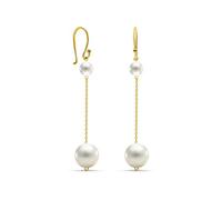 Miore Bijoux pour Femmes Boucles d'Oreilles pendantes avec Perles d'eau douce blanches 7.5 mm Boucles d'Oreilles en Or Jaune 14 Carats / 585 Or, Or jaune, Or jaune
