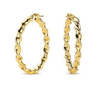 MIORE Boucles d’Oreilles Femme, Argent 925 Plaqué Or 18K, Créoles Argent torsadées, Grande Creoles 30MM, Bijoux Pour Femmes Fabriqué en Italie, Bijoux Femme Hypoallergéniques, Boite a Bijoux Incluse