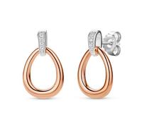 MIORE Boucles d’Oreilles pour Femme| Argent sterling 925|Boucles d’Oreilles modernes en Argent rhodié |8 pierres de zircones de 0,09 carat | Boucles d’Oreilles pendantes| Joaillerie pour Femme