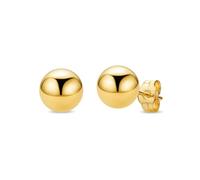 Miore Boucles d'Oreilles Femme, Clou d'Oreille en Or Jaune 375 9K, Boucle d'Oreille Boule, Piercing Oreille doré 7x7 mm, Boule en Or, Bijoux Femme hypoallergéniques