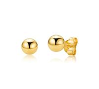 Miore Boucles d'Oreilles Femme Or 9ct 375 Or Blanc/Jaune/Rose ou Clous d'Oreilles Argent Plaqué Or 18 Ct, Boucle d'Oreille Homme, Piercing Oreille Doré Boulle 5-6MM, Bijoux Femme Hypoallergéniques