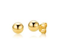 Miore Boucles d'Oreilles Femme Or 9ct 375 Or Blanc/Jaune/Rose ou Clous d'Oreilles Argent Plaqué Or 18 Ct, Boucle d'Oreille Homme, Piercing Oreille Doré Boulle 5-6MM, Bijoux Femme Hypoallergéniques