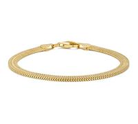 MIORE Bracelet Femme, Argent 925 Plaqué Or 18K, Bracelet Mesh épais, Gourmette Femme/Gourmette Homme, Chaine Plaque Or 19 cm, Fabriqué en Italie, Bijoux Argent Hypoallergéniques, Avec Boite a Bijoux