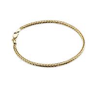 MIORE Bracelet Femme/Bracelet Homme, Bracelet Or 375, Chaîne Maille Épi de Blé, Chaine Or, Bijoux Femme hypoallergéniques