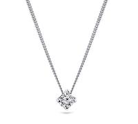 MIORE Chaîne pour femme 0,07 carat avec pendentif solitaire en or blanc 14 carats/585, longueur 45 cm, bijou avec diamant brillant, 45 cm, Or blanc