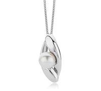 Miore - Collier avec Pendentif Femme - Or blanc 375/1000 (9 carats) - perle