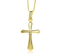 Miore Collier avec Pendentif Femme - Or jaune 375/1000 ( 9 carats) 1.47 gr - Diamant 0.01 cts - 45 cm